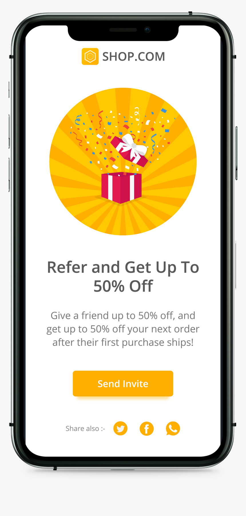 Invitereferrals - Rewards And Referrals Mobile Ui, HD Png Download, Free Download