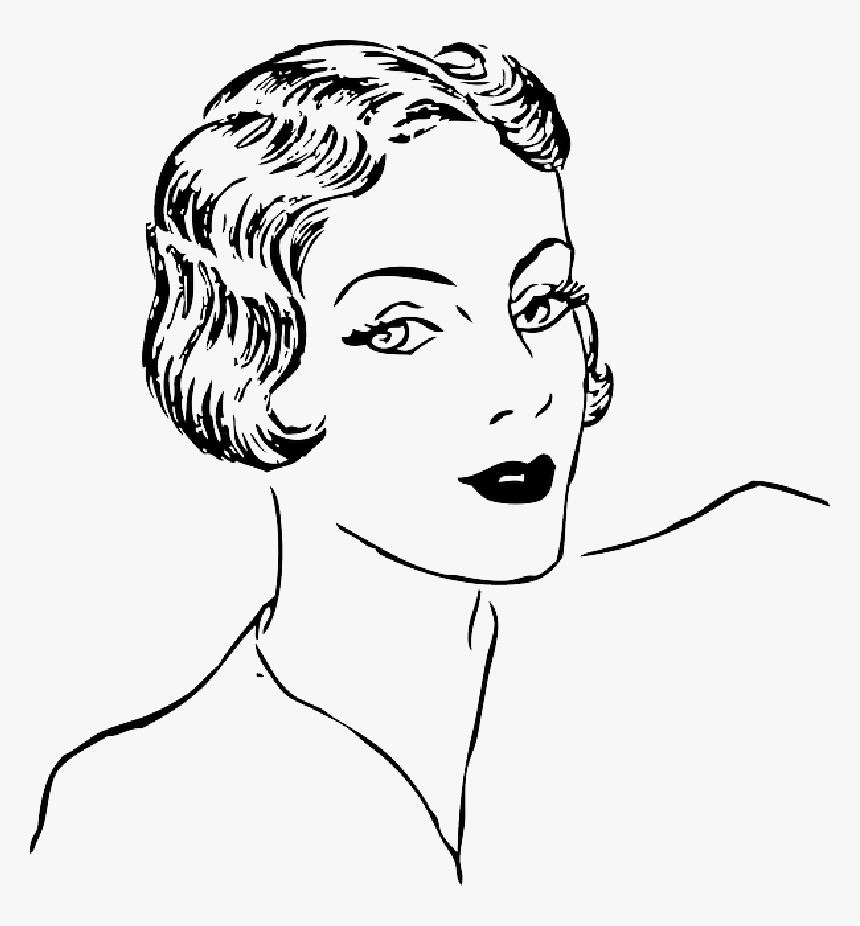 Old, Outline, Lady, Woman, Face, Fashion, Cartoon, - Clipart Woman, HD Png Download, Free Download