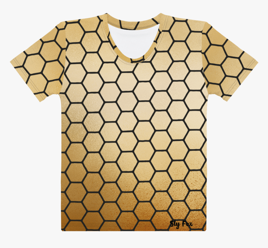 Women Honeycomb Pattern T-shirt Gold, HD Png Download, Free Download