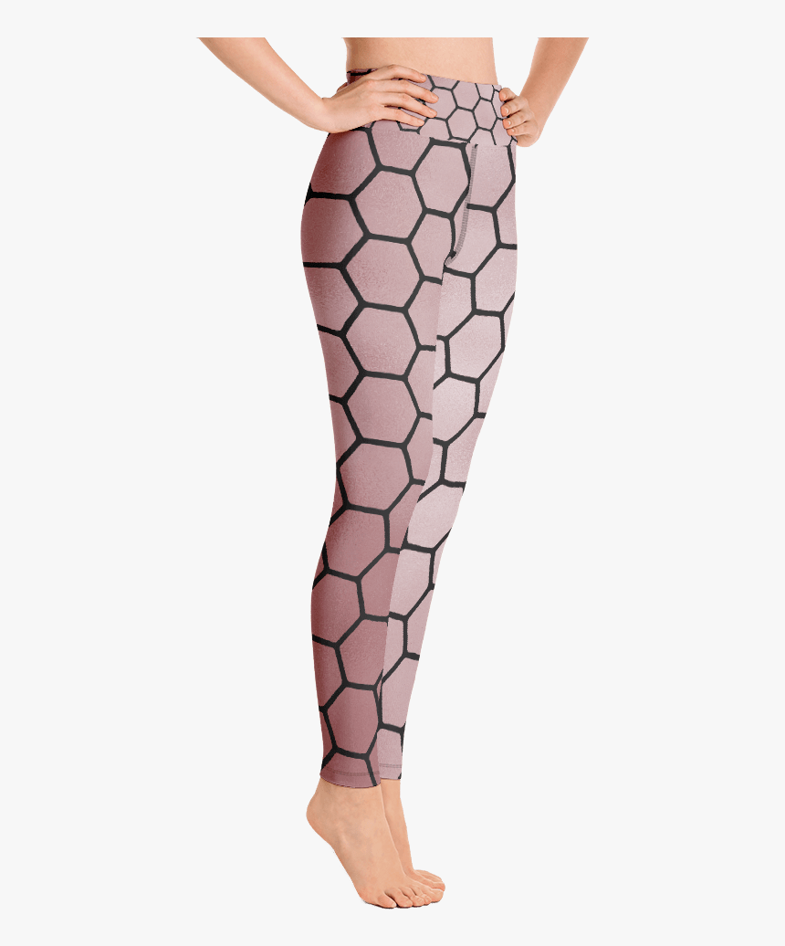 Women Honeycomb Pattern Yoga Leggings Rose - Leggings, HD Png Download, Free Download