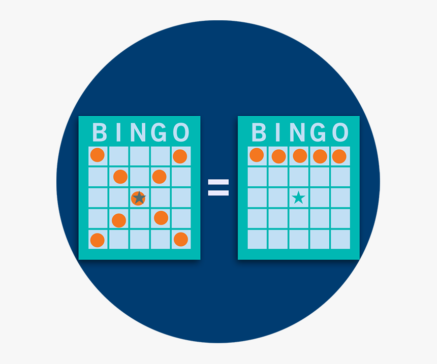An X Pattern Bingo Card Equals A Horizontal Bingo Card - Circle, HD Png Download, Free Download