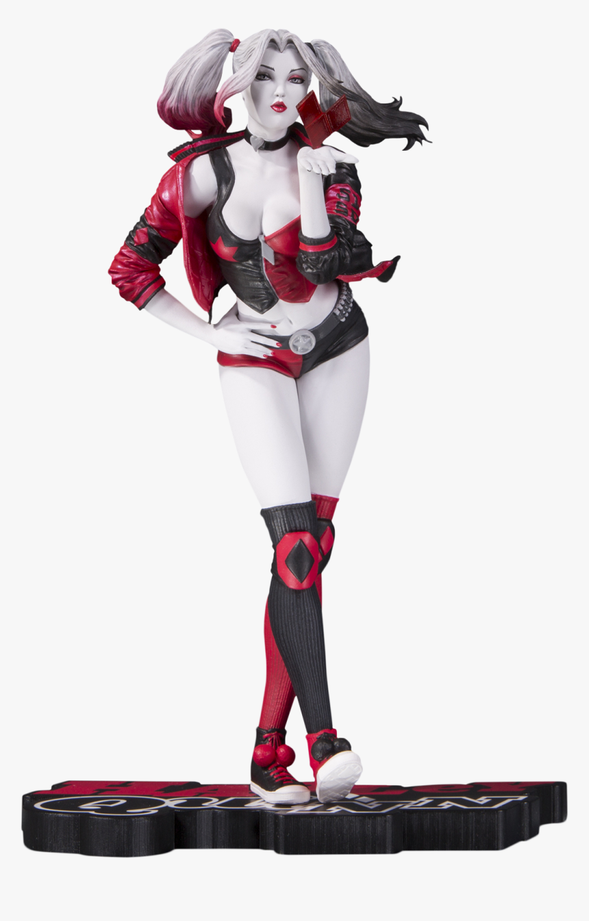 Harley Quinn Red And Black Costume , Png Download - Harley Quinn Valentine Statue, Transparent Png, Free Download