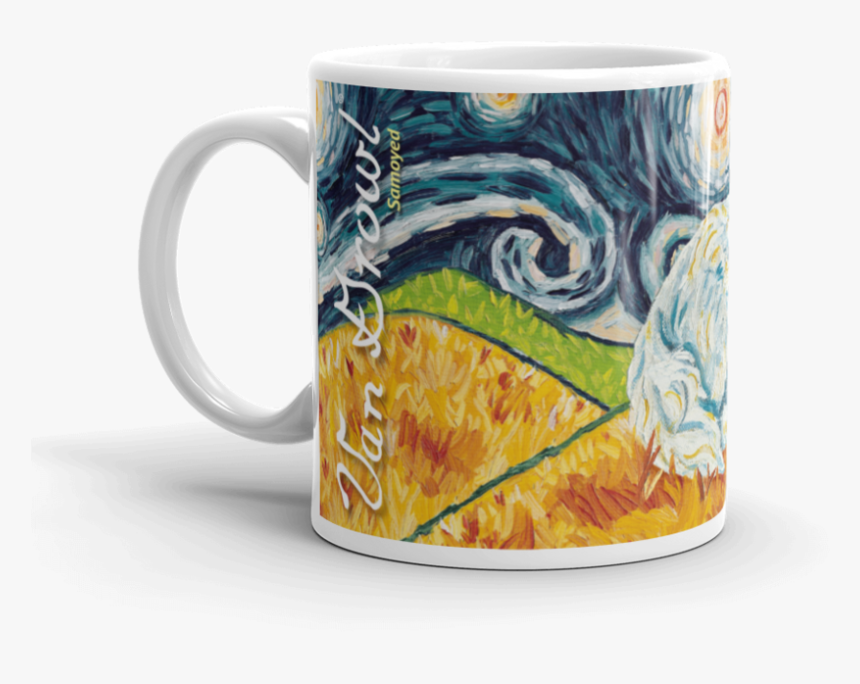 Samoyed Starry Night Mug-15oz - Dachshund On A Starry Night, HD Png Download, Free Download