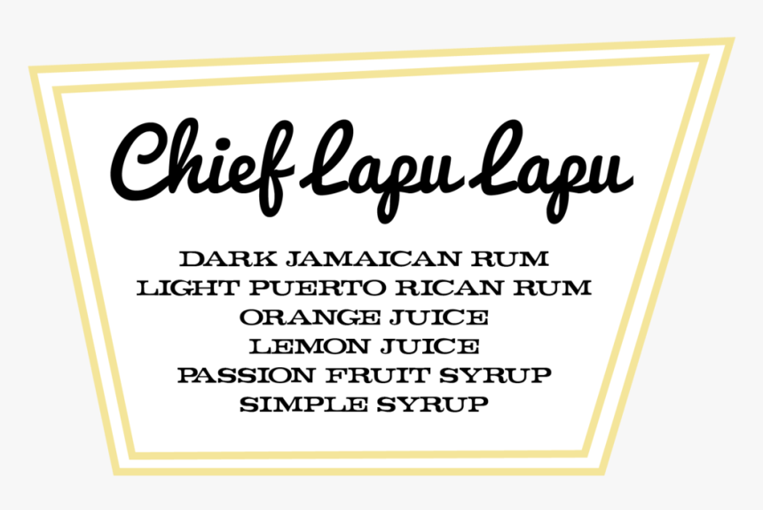 Chief Lapu Lapu Tiki Drink - Bonne Chance, HD Png Download, Free Download
