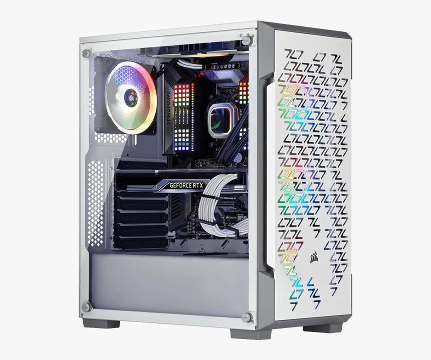 Intel Z370 Tower Desktop Pc - Corsair Icue 220t White, HD Png Download, Free Download
