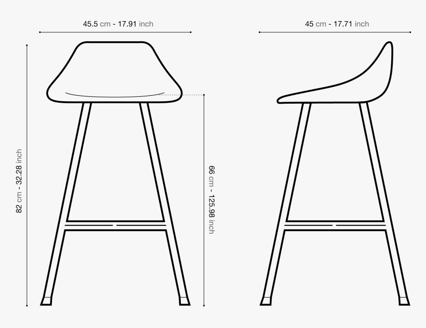 45 X 45,5 X 82 Cm - Bar Stool, HD Png Download, Free Download