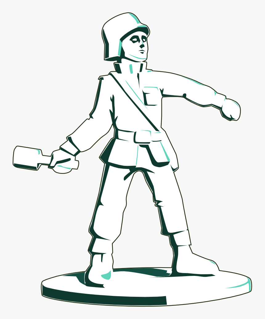 Toy Soldier Black White Line Art Coloring Book Colouring - Coloring Book, HD Png Download, Free Download