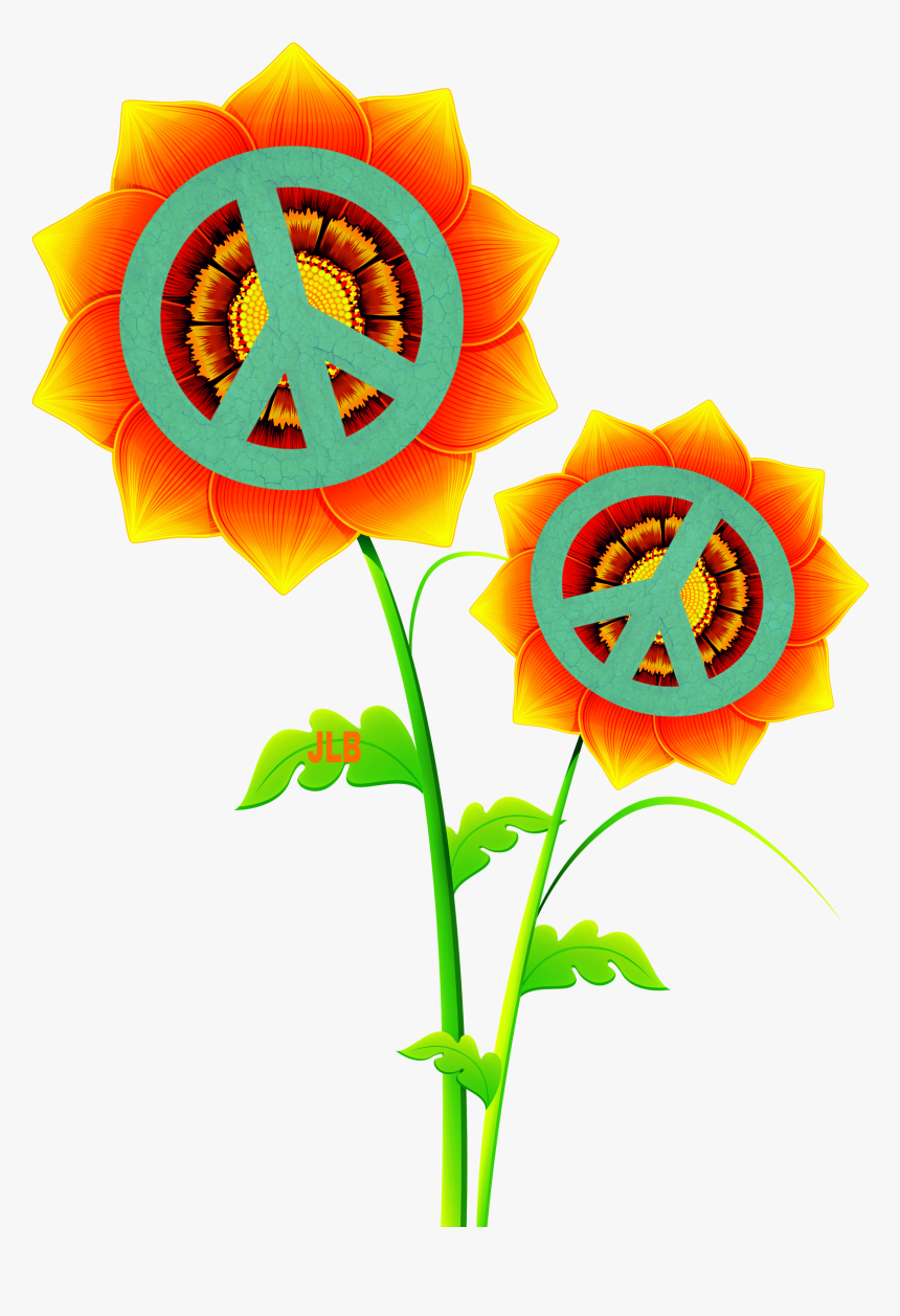 Hippie Peace Flowers Transparent Png, Png Download, Free Download