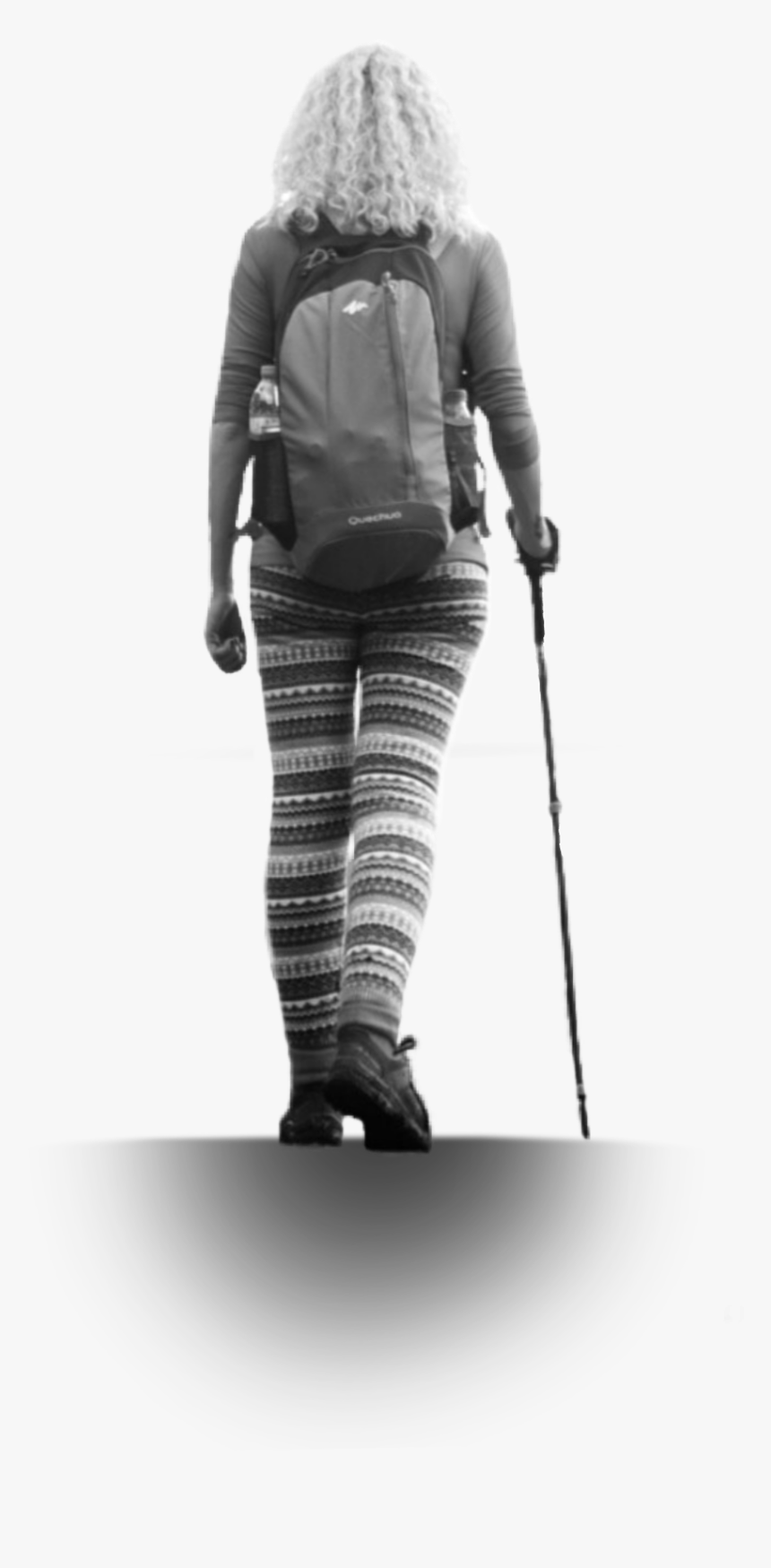 #people #woman #walking #cane - Nordic Walking, HD Png Download, Free Download