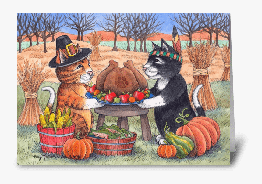 Happy Thanksgiving Pilgrim Cats - Happy Thanksgiving Cats, HD Png Download, Free Download