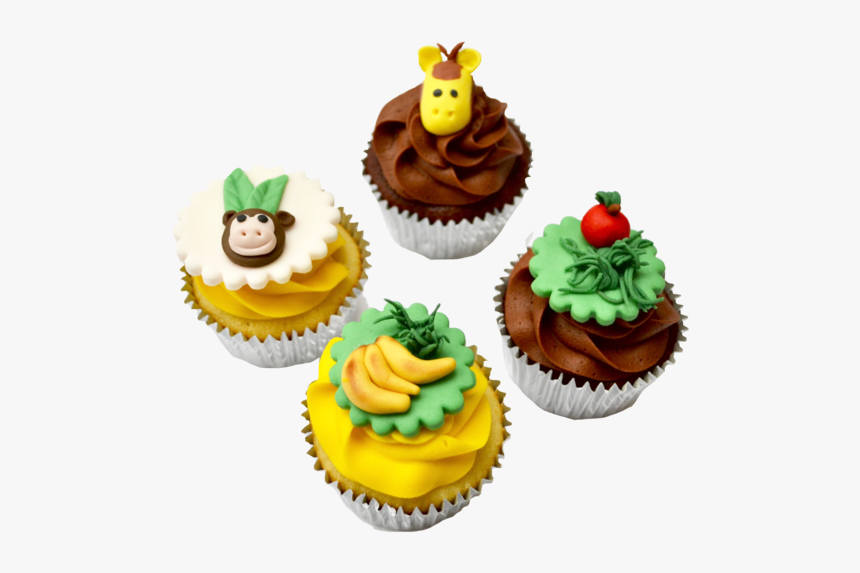 Zebra Into The Cake Cake, With Animal Cupcakes For - Cupcake, HD Png Download, Free Download