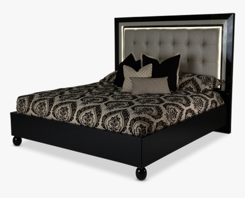 Queen Black Ice Finish Bed Frame With Headboard Platform - Bed Frame, HD Png Download, Free Download