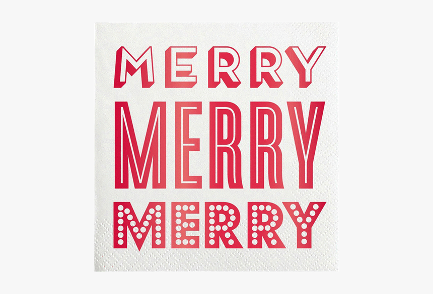 Slant Merry Little Cocktail Napkin - Emblem, HD Png Download, Free Download