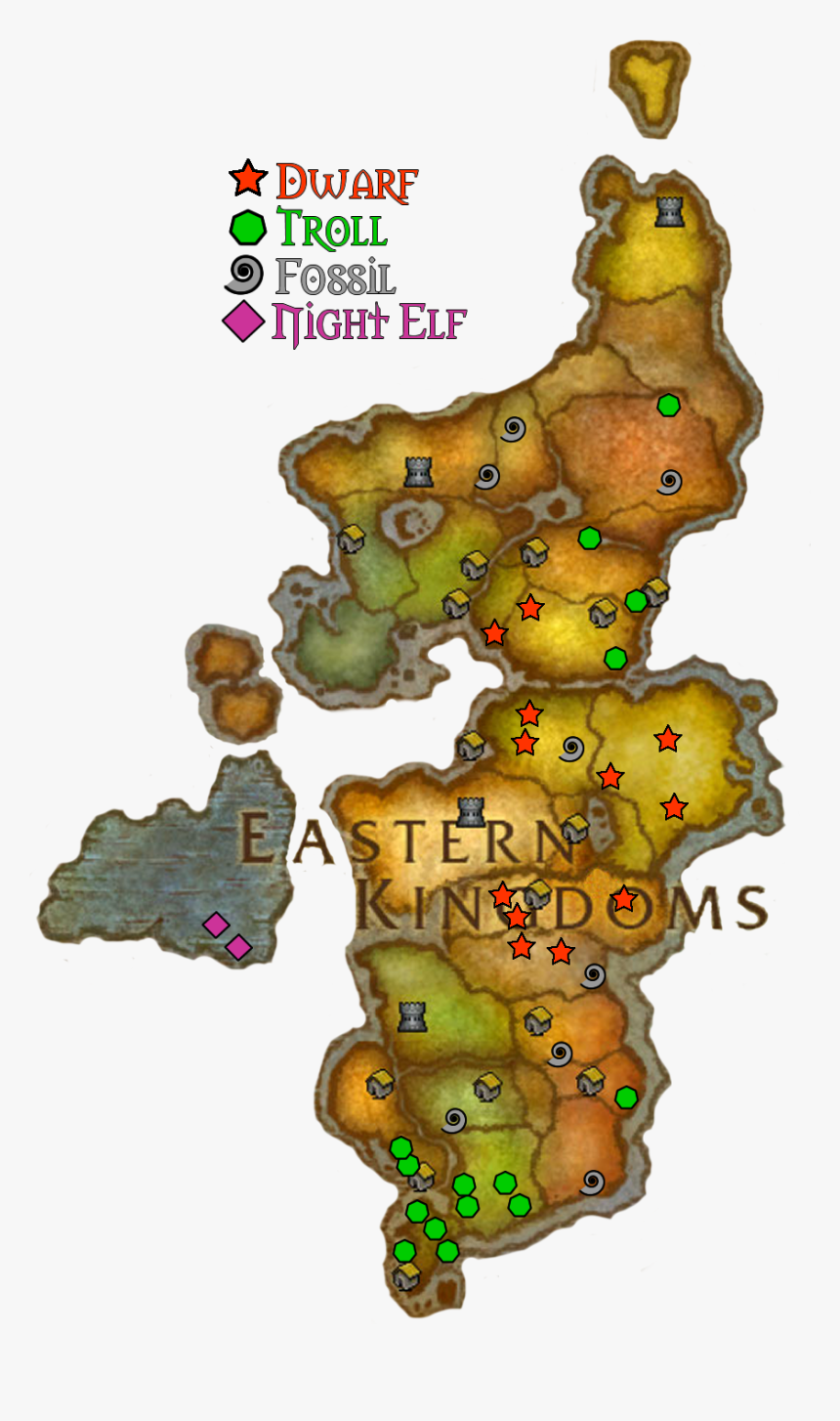 World Of Warcraft Race Map, HD Png Download, Free Download