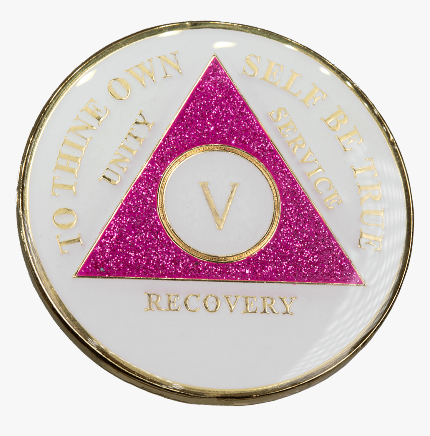 Aa Medallion Glow In Dark Glitter Pink Coin - Circle, HD Png Download, Free Download