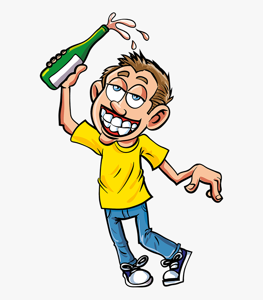 Cartoon Drunk Boy , Png Download - Cartoon Drinking Alcohol, Transparent Pn...