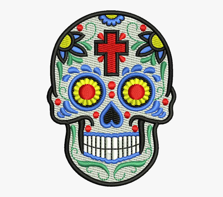 Sugar Skull Cross Iron-on Patch - Emblem, HD Png Download, Free Download
