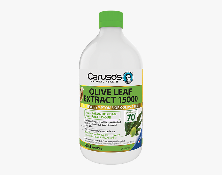 Carusos Natural Health Olive Leaf Extract 15000 500ml - Bottle, HD Png Download, Free Download