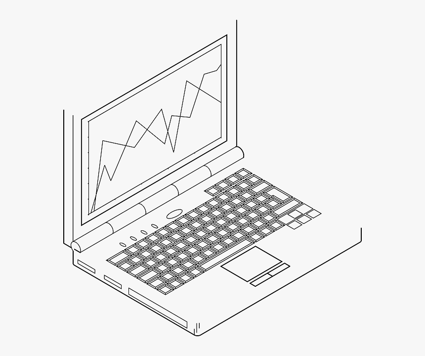 Computer, Black, Notebook, Laptop, Outline, White - Laptop Clip Art, HD Png Download, Free Download