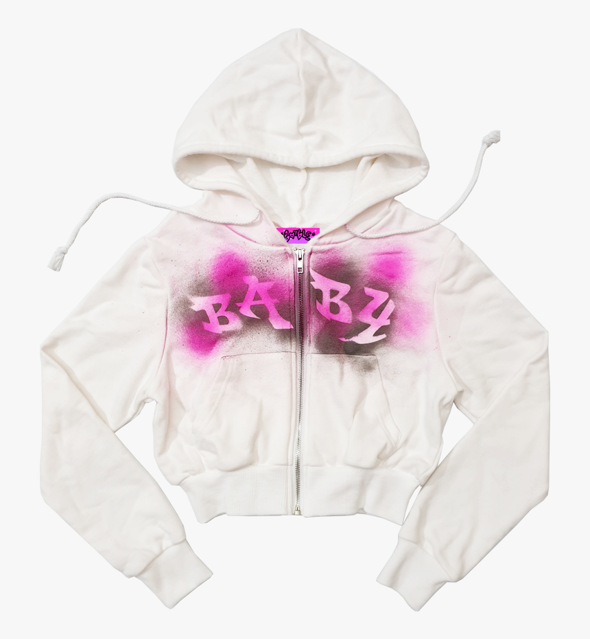 Image Of Baabyy Spray Paint Crop Hoodie - Hoodie, HD Png Download, Free Download