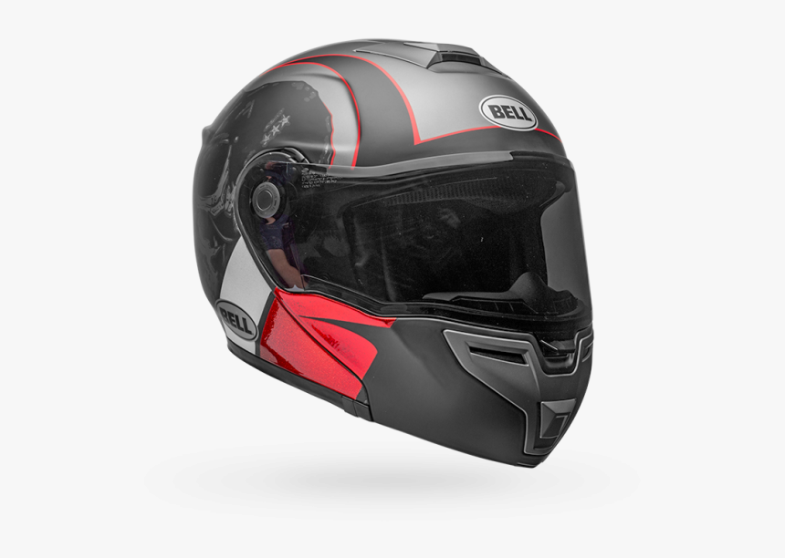 Bell Srt Modular Hart Luck Gloss/matte Charcoal/white/red - Motorcycle Helmet, HD Png Download, Free Download