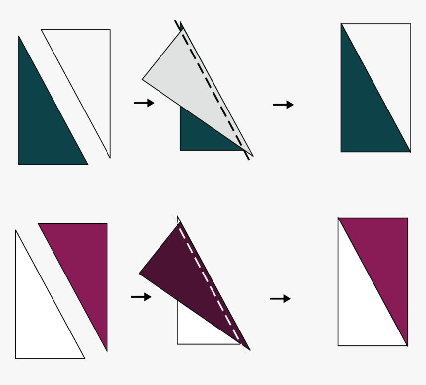 Hrt Quilt Tutorial Sewing The Hrts - Triangle, HD Png Download, Free Download