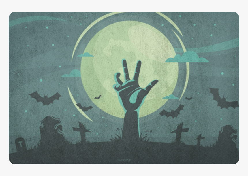 Halloween Doormat, Hand Sticking Out Of Cemetery Spooky - Background Halloween, HD Png Download, Free Download