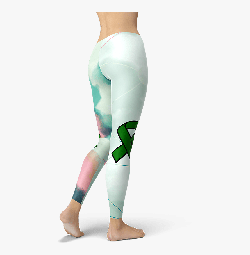 Green Awareness Ribbon Leggings Yoga Pants Activewear - Yoga Pants, HD Png Download, Free Download