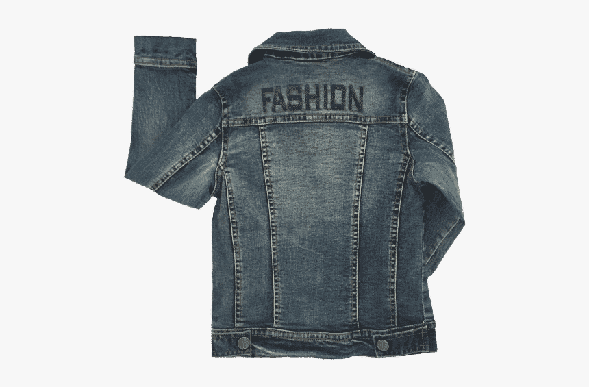 Girls Denim Jacket Back View - Jean Jacket From Back View, HD Png Download, Free Download