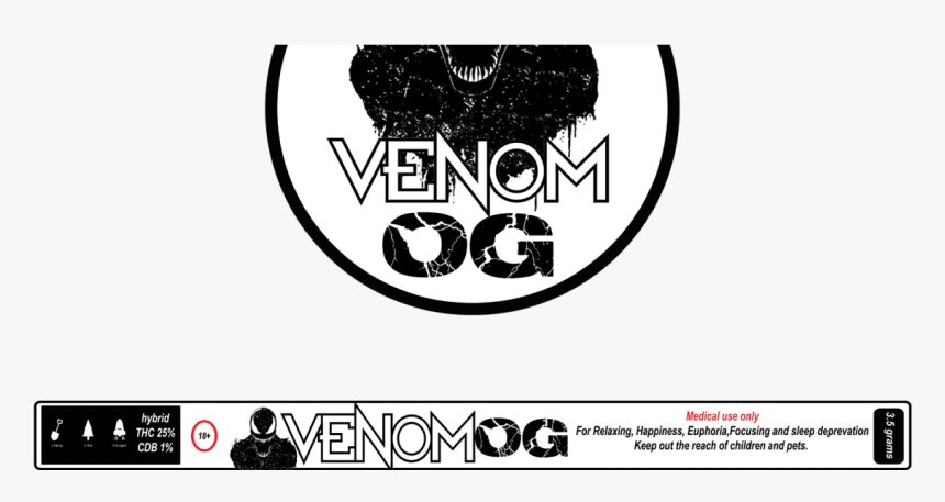 Novelty Venom Og Cali Labels / Stickers With - Venom, HD Png Download, Free Download