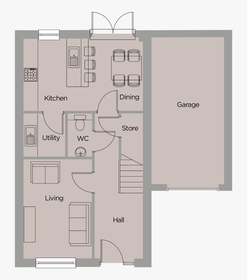 Meadow View Floorplans The Chestnut 1 - Floor Plan, HD Png Download, Free Download