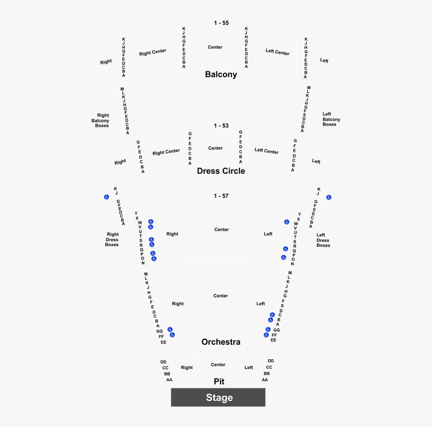 Chrysler Hall Handicap Seating Chart, HD Png Download, Free Download