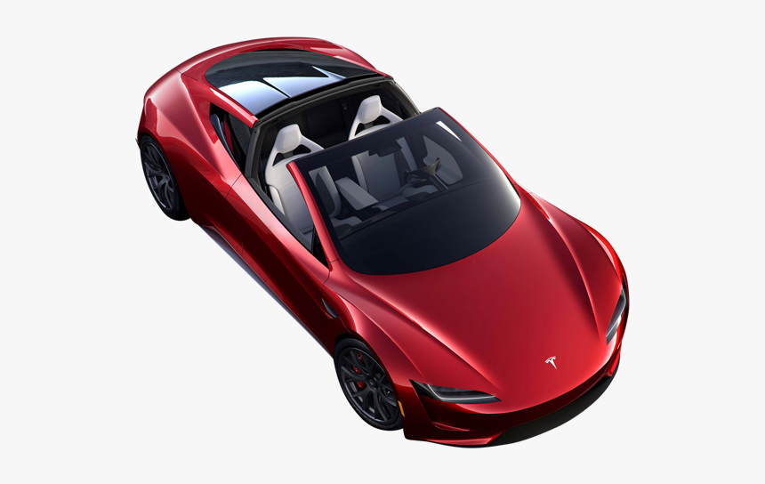 Tesla In Red From The Back - Tesla Roadster 2020 Top View, HD Png Download, Free Download