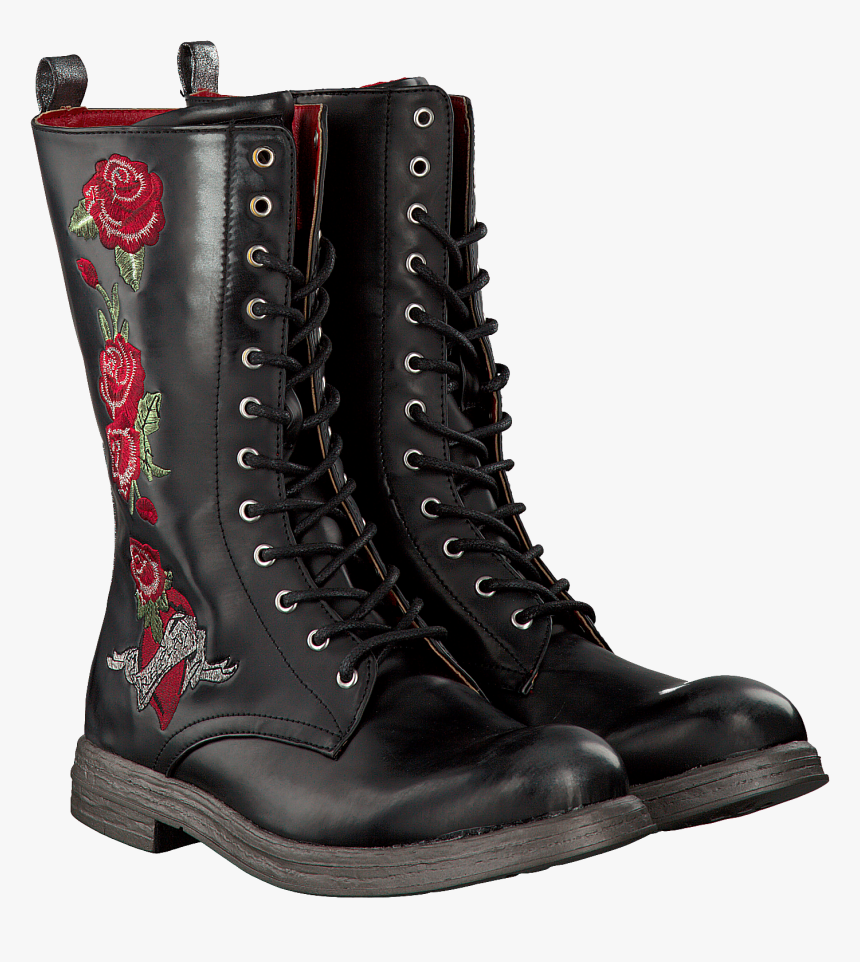 Black Replay Lace-up Boots Ramones - Motorcycle Boot, HD Png Download ...