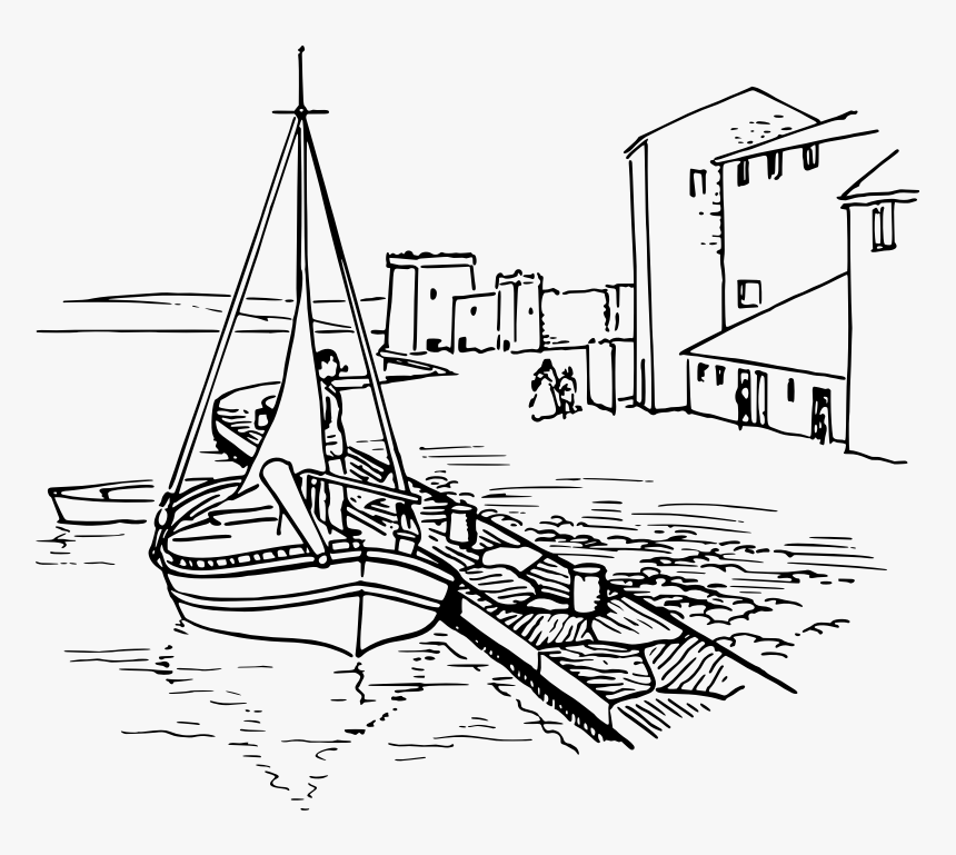 Quayside - Clipart Black And White Pier, HD Png Download, Free Download