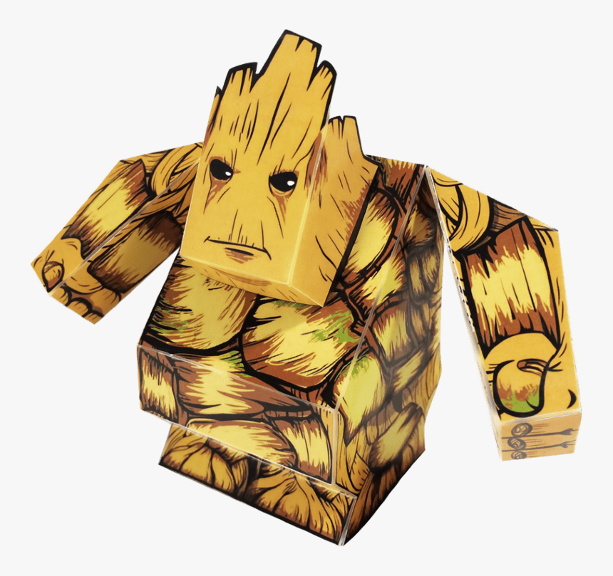 Groot, Rocket Raccoon And Baby Groot Set Of Diy Paper - Groot, HD Png Download, Free Download