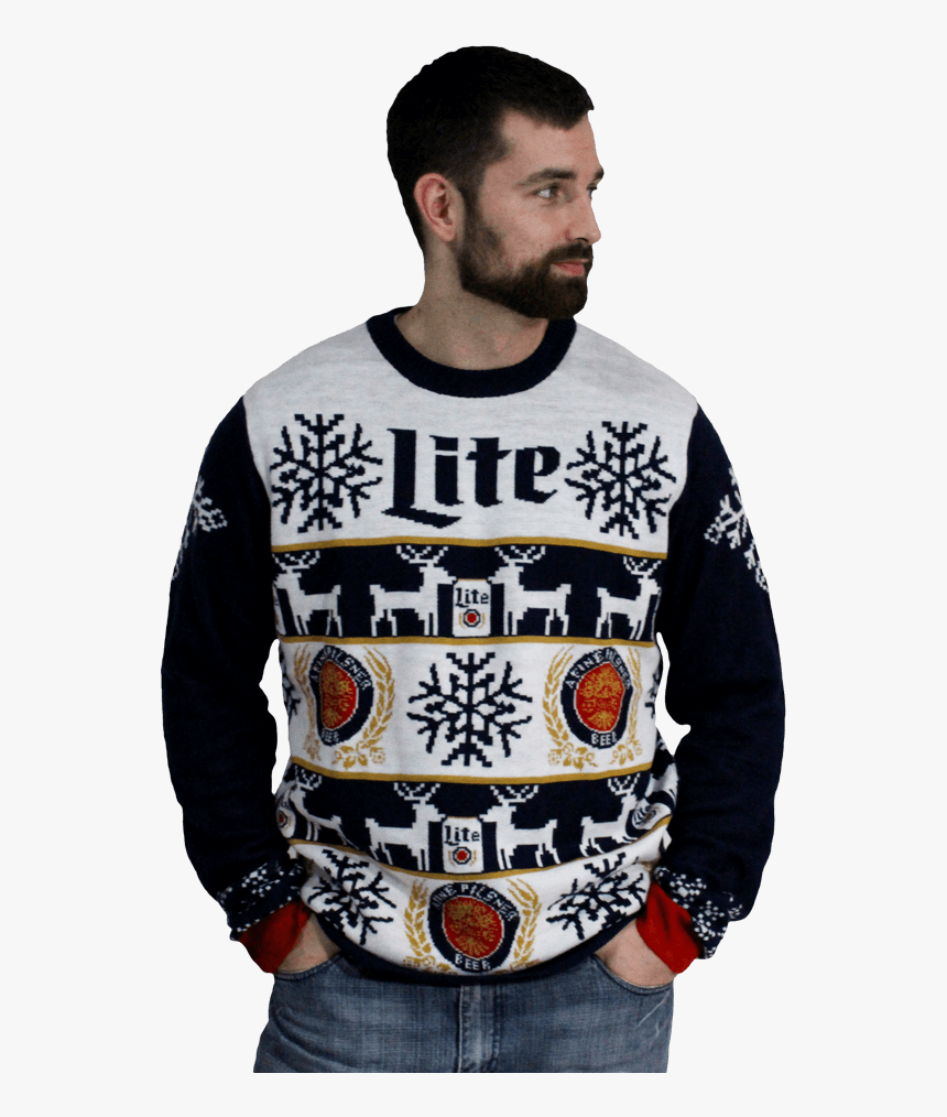 2017 Miller Lite Christmas Sweater, HD Png Download, Free Download