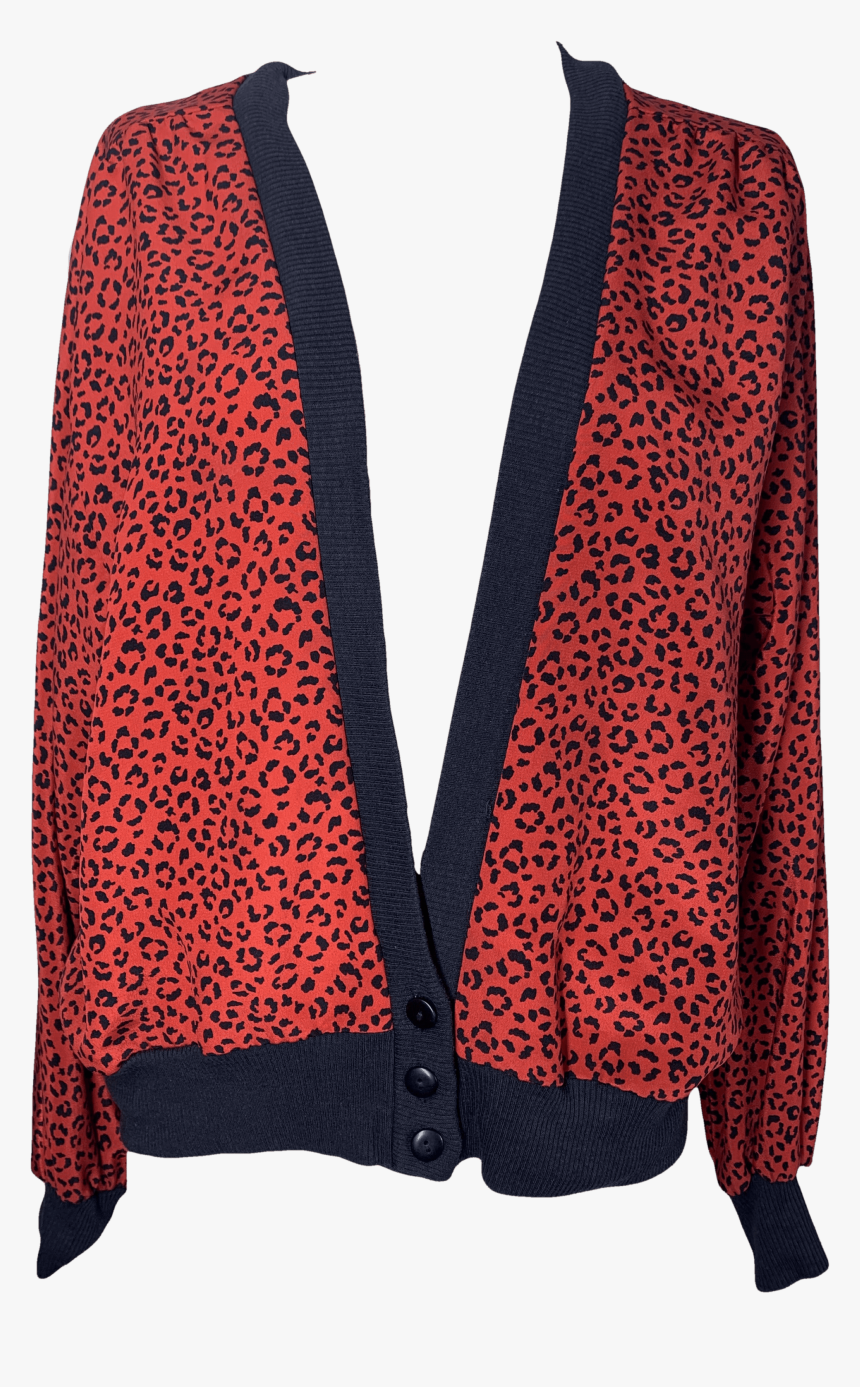 Red And Black Cheetah Print Cardigan By Wynshine - Cardigan, HD Png Download, Free Download