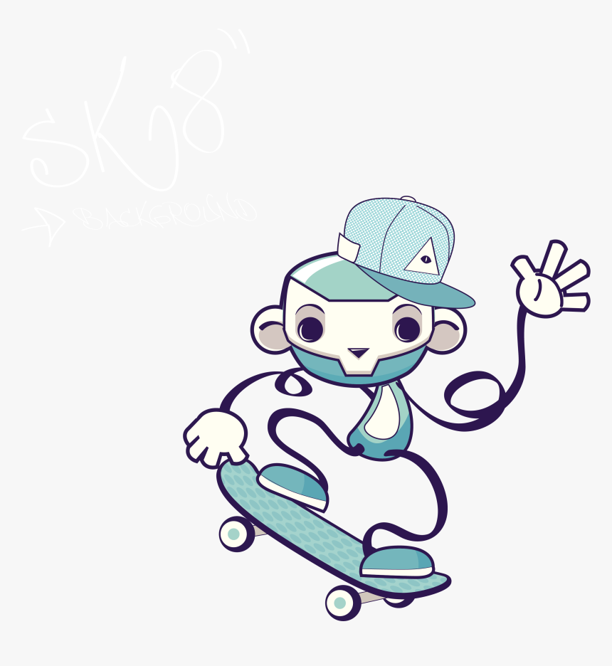 Skateboarding Drawing At Getdrawings - Skateboard Cartoon Characters Drawing, HD Png Download, Free Download