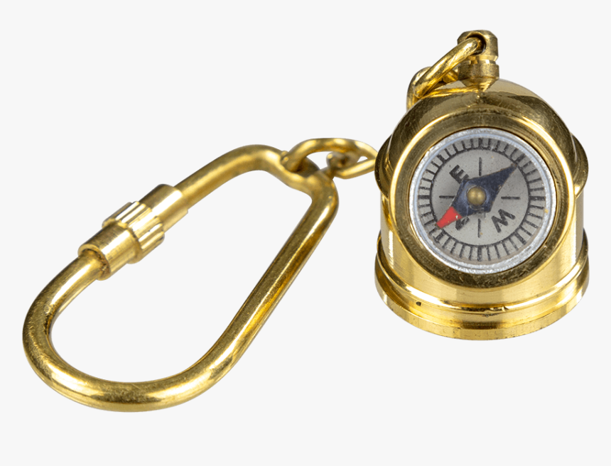 Brass Diving Helmet Compass Keychain - Brass, HD Png Download, Free Download