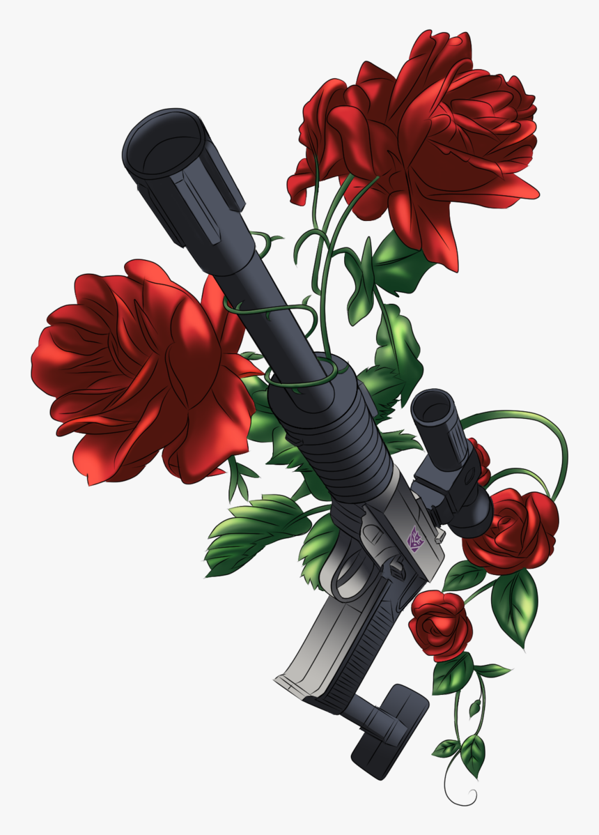 Guns With Roses Png - Guns And Roses Png, Transparent Png, Free Download