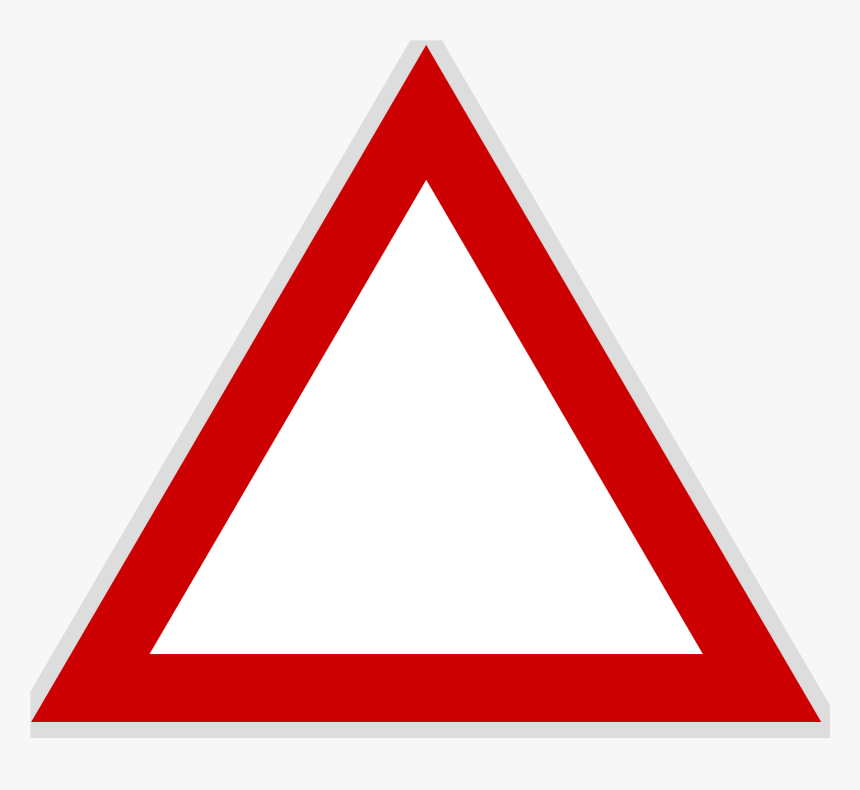 Triangular Clipart Triangle Shape - White And Red Triangle Sign, HD Png Download, Free Download