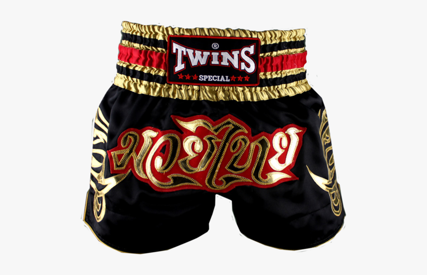 Short Twins Muay Thai Black Red Gold, HD Png Download, Free Download