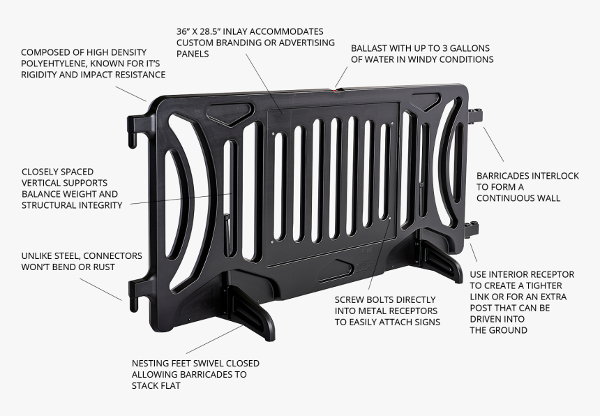 The Billboard Barricade Is Lightweight Yet Sturdy So - Barricades For Crowd Control, HD Png Download, Free Download