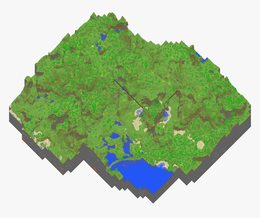 Minecraft Alpha Isometric Map, HD Png Download, Free Download