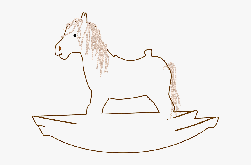 Outline, Kids, Horse, Toy, Game, Play, Rocking, Rock - Rocking Horse Clip Art, HD Png Download, Free Download