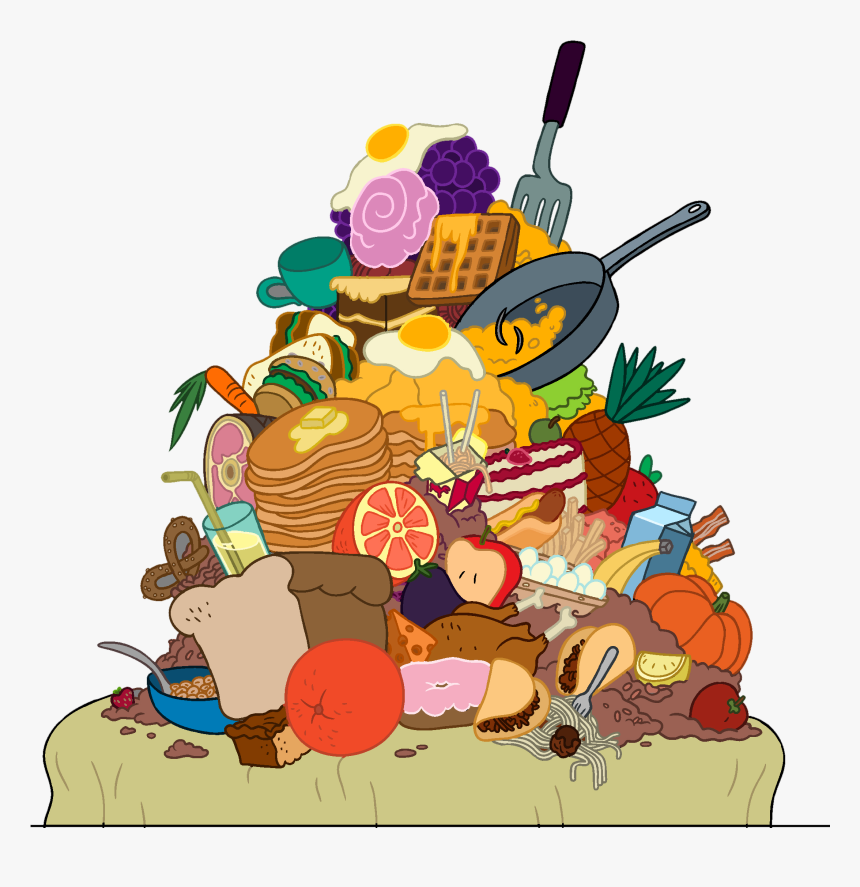Cartoon Pile Of Food, HD Png Download, Free Download