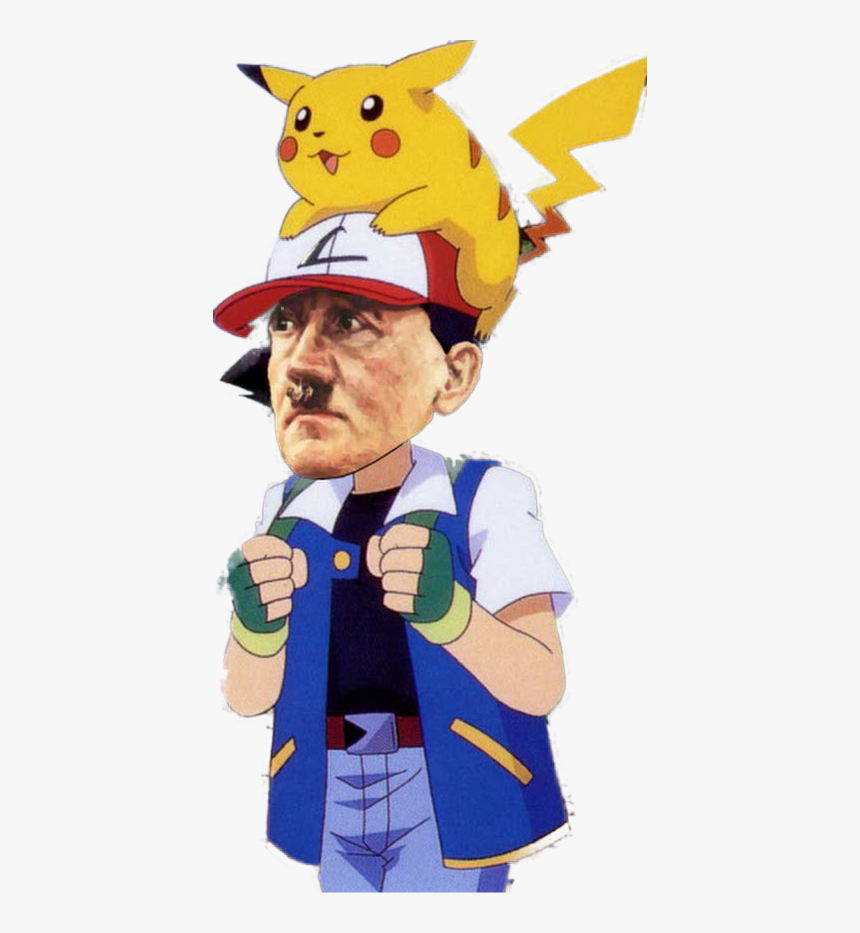 #pokemon #hitler #nazis #sauce #gottacatchemall #meme - Pikachu On Ash Head, HD Png Download, Free Download