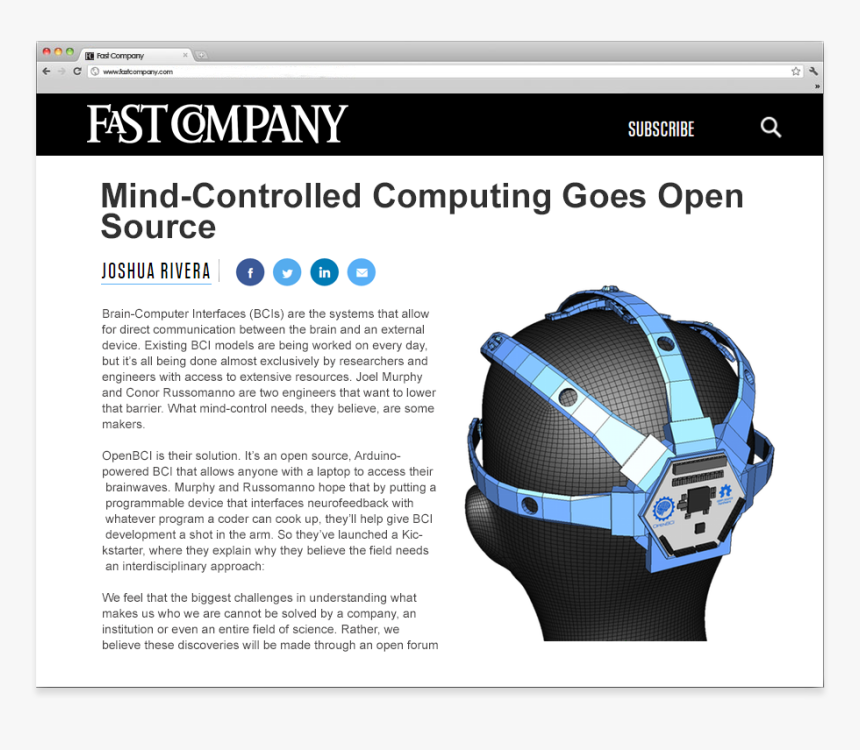Visiting From Space Examples Openbci Fastcompany - Brain Wave Amplifier, HD Png Download, Free Download