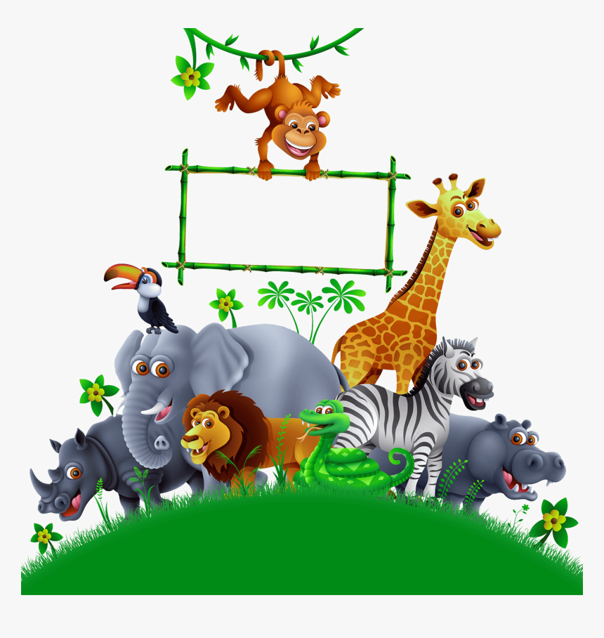 Bounce House Play Center - Cartoon Zoo Animals Png, Transparent Png, Free Download